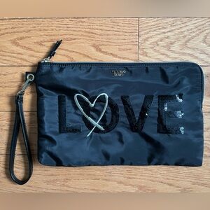 Victoria Secret Cosmetic L🩶VE Sequined Makeup Pouch Bag